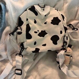 Source Unknown Black and White Cow Print Backpack